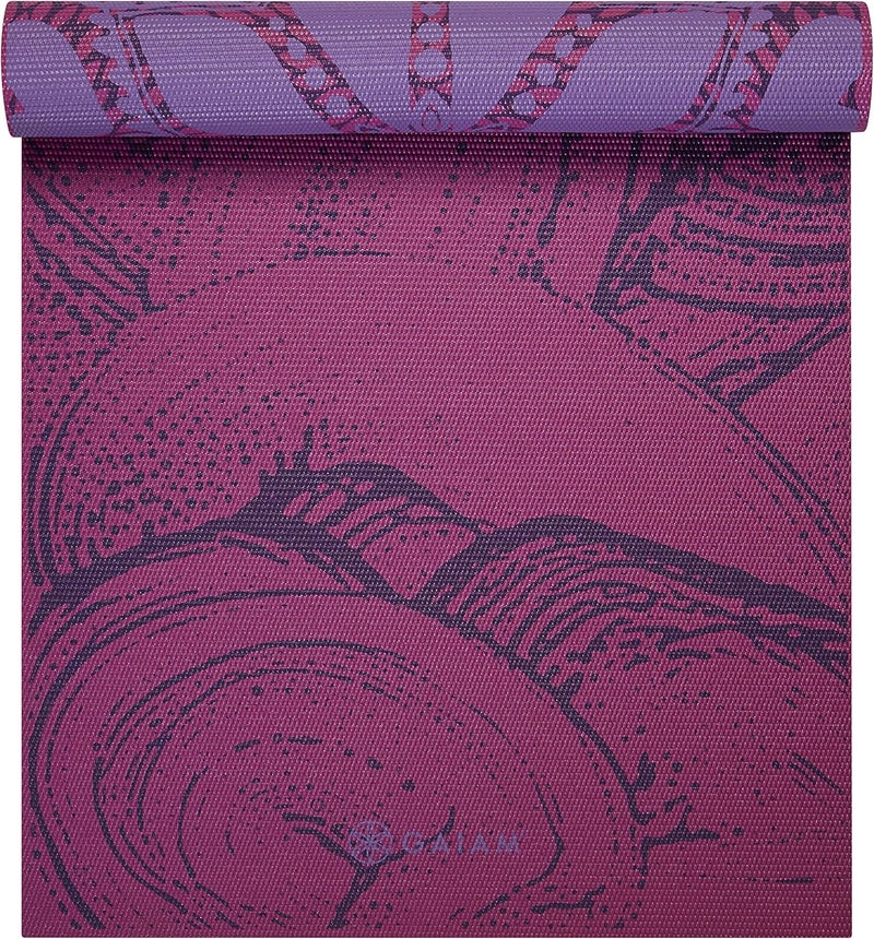 Gaiam Yoga Mat - Premium 6mm Print Reversible Extra Thick Non Slip Exercise & Fitness Mat for All Types of Yoga, Pilates & Floor Workouts (68" x 24" x 6mm Thick) - Image 4